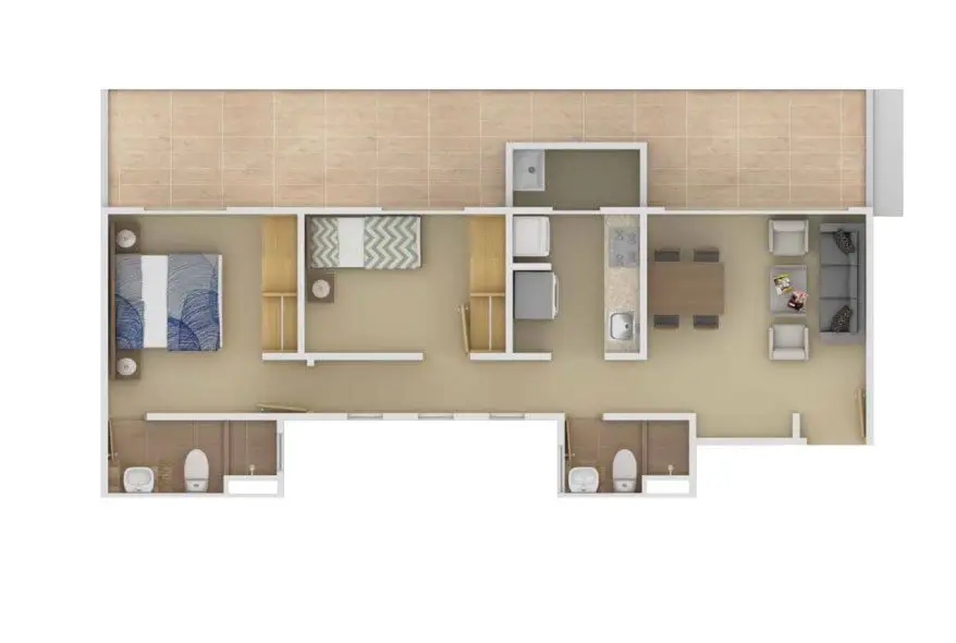 Plano del apartamento Tipo 1 de Country Club House
