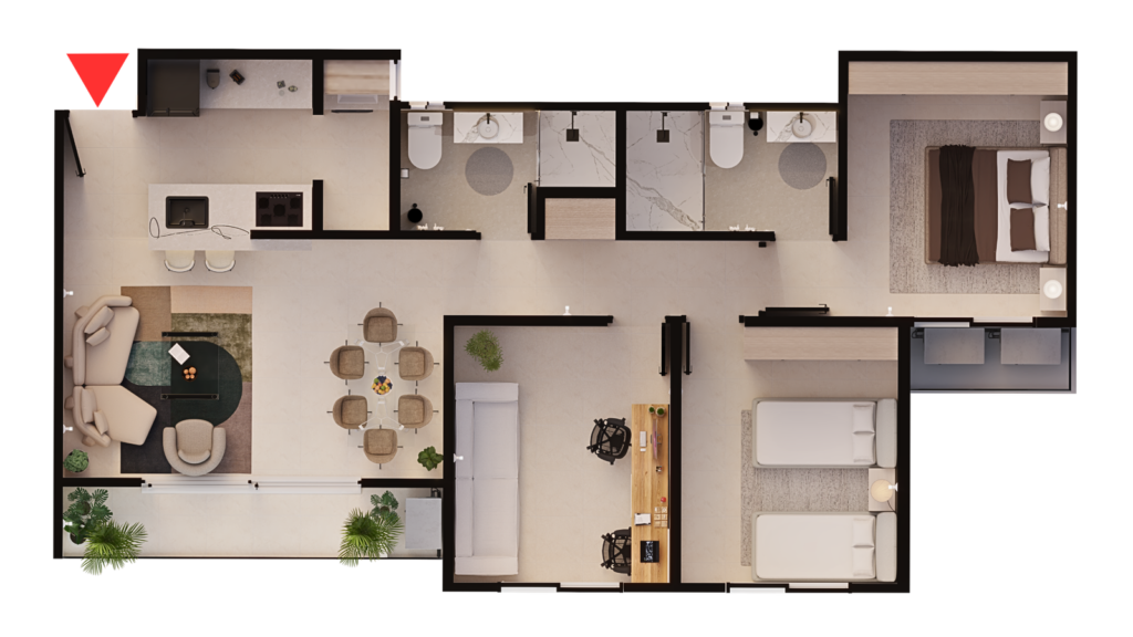 Planta del apartamento tipo Oporto